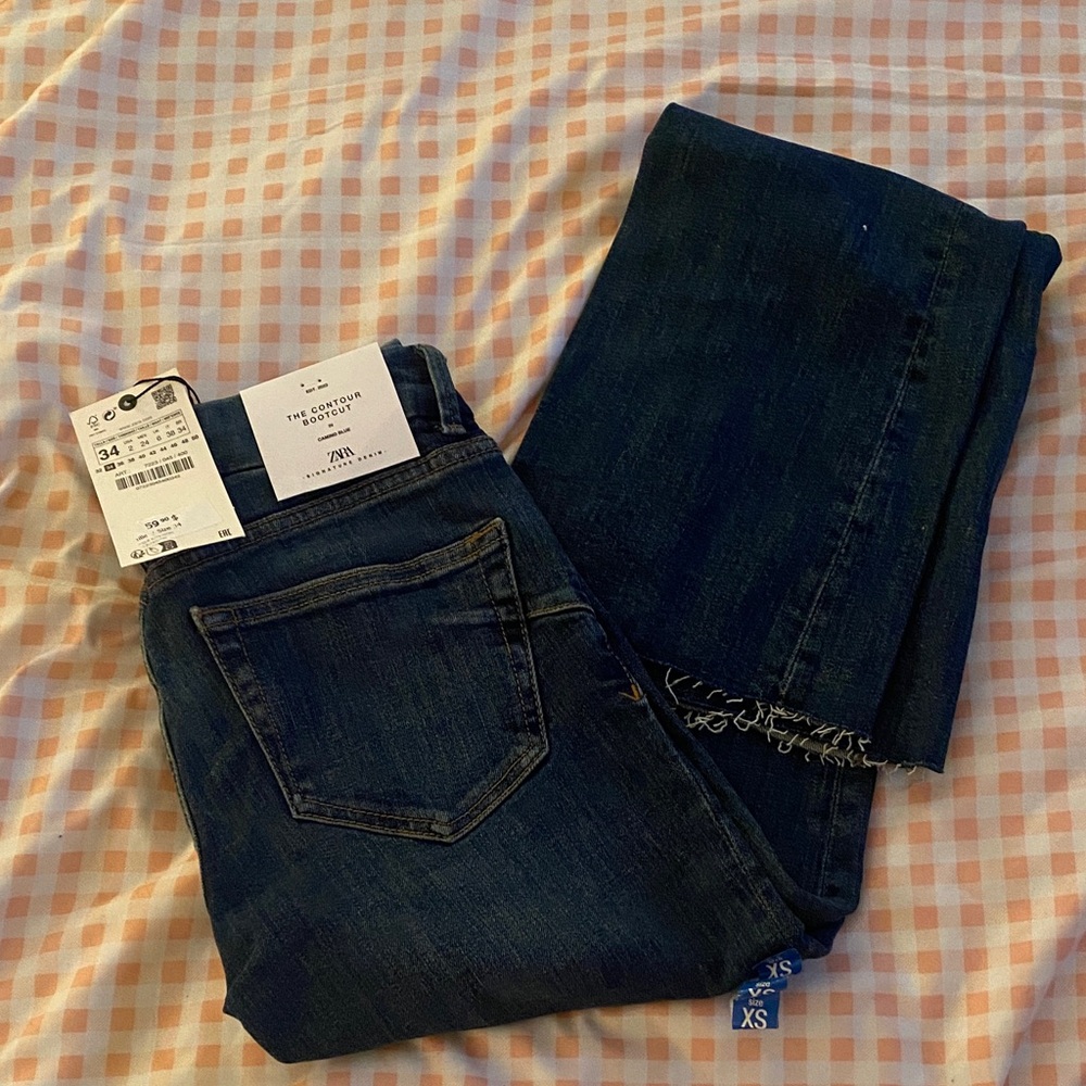 Zara Dark Blue Boot Cut Jeans